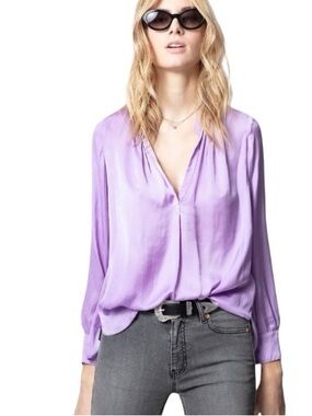 Zadig & Voltaire Tink Satin Blouse in Mauve